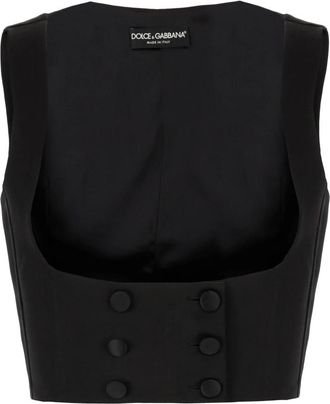 Dolce & Gabbana Zijden Top zonder Mouwen - Dames - Bodywarmers - Zwart - L - Jassen