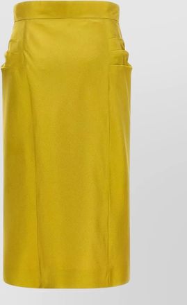 Valentino Garavani shantung silk skirt high waist draped