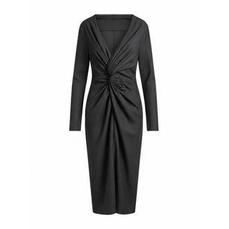 Alberta Ferretti Alberta Ferretti, Midi Dresses, female, Black, Size: XL Wool Blend Midi Dress