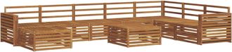 vidaXL Conjunto De Sof&aacute;s De Exterior 9 Uds. Natural Vidaxl