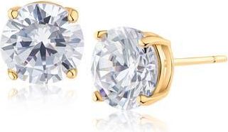 Jardin Round Cubic Zirconia Stud Earrings in Clear/Gold at Nordstrom Rack