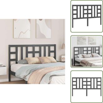 vidaXL The Living Store Testiera per Letto Grigia 166x4x100cm in Legno Massello di Pino - Testiera in pino