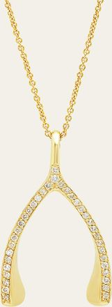 Jennifer Meyer 18k Yellow Gold Diamond Wishbone Necklace