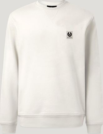 Belstaff Sweatshirt Mens Cotton Fleece Silver Birch Size 2XL