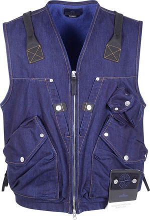 Stone Island Sleeves Less Denim Jacket