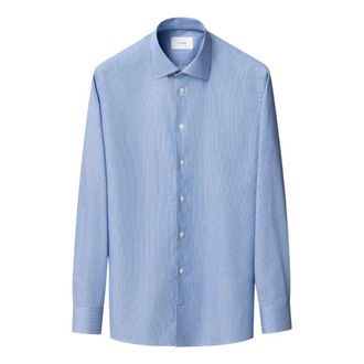 Eton Fijn Gestreept Signature Twill Overhemd - Heren - Zakelijke Overhemden - Blauw - 2XL - Katoen - Overhemden