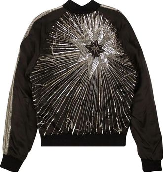Amiri BEADED STAR BOMBER Jacket- Black