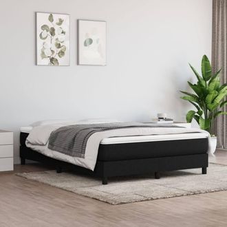 Berkfield Home Box Spring Bed Frame Black 135x190 cm Double Fabric