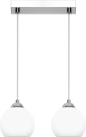 OEM L&aacute;mpara Colgante De Techo Cromada, Pantalla Blanca Moka Plateada 13-678