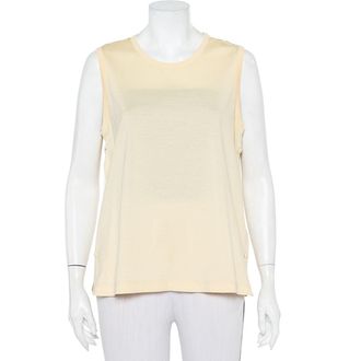 Joseph Yellow Jersey & Silk Satin Side Button Detail Tank Top