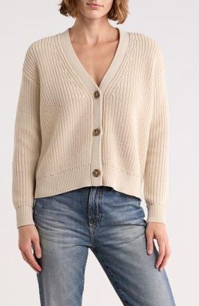 Elie Tahari V-Neck Cardigan Sweater in Beige at Nordstrom Rack, Size X-Small
