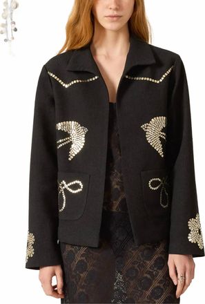 Alix of Bohemia Francis Lovebird Coin Jacket In Black
