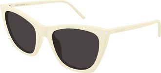 Saint Laurent SL 214 KATE THIN 005 Mens Sunglasses White Size 55 - Free RX Lenses - Free RX Lenses