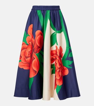 La DoubleJ Ballerina floral cotton midi skirt