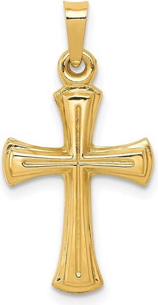 Diamond2Deal 14k Yellow Gold Hollow Cross Pendant