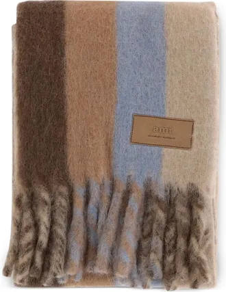 Ami Sciarpa a righe con frange - Marrone