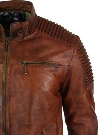 TruClothing Vintage Leather Jacket Zipped