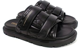 Dior Black Quilted Leather D-Revolution Sandals Size 39