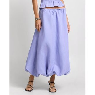 Onia Air Linen Bubble Maxi Skirt in Periwinkle at Nordstrom, Size Large