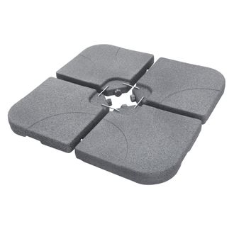 ML Design Ml-design Peso Para Base De Sombrilla Con Juego De 4 Placas Gris, Rellenables Hasta 60l De Agua/80kg De Arena Parag&uuml;eros Cruzado En El Suelo Asas Inte
