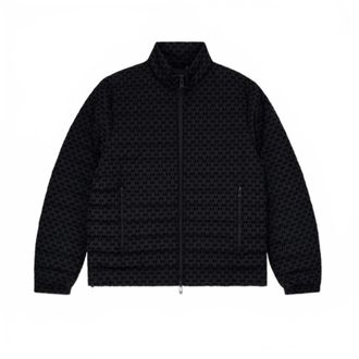 A|X Armani Exchange All-Over Micro Logo Lichtgewicht Donsjack - Dames - Jassen - Zwart - Maat: M Polyamide