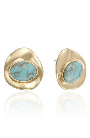 Ettika Synthetic Stone Stud Earrings in Turquoise at Nordstrom Rack