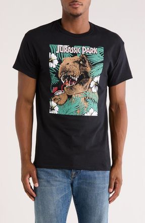 Riot Society Jurassic Park Jungle Cotton Graphic T-Shirt in Black at Nordstrom Rack, Size Xx-Large