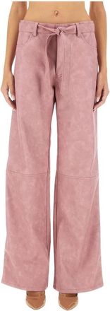 Baum Und Pferdgarten High-Waisted Wide-Leg Broeken with Tie Belt - Dames - Wijde Broeken - Roze - S - Broeken