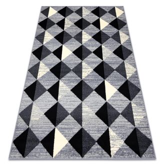 RugsX Rugsx - Alfombra Bcf Base 3987 Trigone, Triangulos, Cuadr&iacute;cula, Geom&eacute;trico Gris / Marfil Grey 185 X 270 Cm