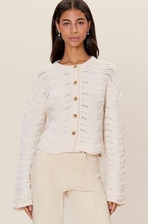 Rebecca Taylor Rem Knit Cardigan in Ivory at Nordstrom, Size X-Small