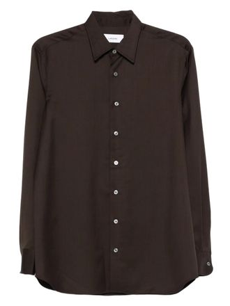 Lardini long-sleeve button-down shirt - men - Virgin Wool - 42 - Brown