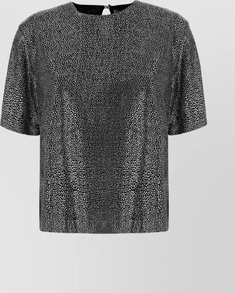 Giuseppe Di Morabito embellished metallic short sleeves blouse
