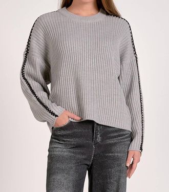 Elan The Hunley Sweater In Grey/ Black