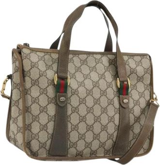 Gucci Pre-owned Handbags, female, Beige, Size: ONE SIZE Pre-owned Vintage Tote Bag