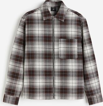 H&M Overshirt mit Reissverschluss in Loose Fit - Schwarz