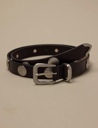 Lucky Brand Leather Belt With Oversized Studds