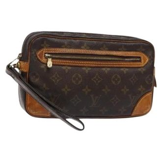 Louis Vuitton Pre-owned Canvas clutches - Dames - Pre-owned - Bruin - Maat: ONE Size Leer
