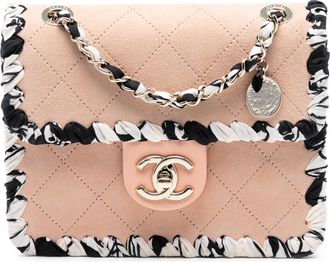 Chanel Eerste klas Mini Gequilt Suede Gevlochten Mijn Eigen Frame Klep