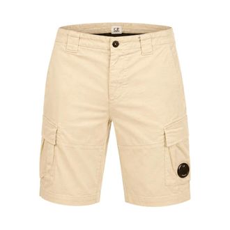 C.P. Company Casual Shorts, male, Beige, Size: XL 50 Fili Stretch Loose Lens Cargo Shorts