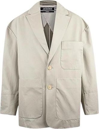 Jacquemus Wijde Jas van Linnenmix - Dames - Blazers - Groen - 2XL - Linnen - Jassen