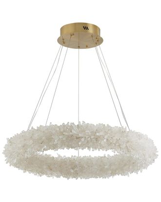 Bethel International Dimmable Led Chandelier With Spiky Crystal Halo