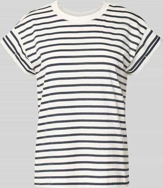 Jake*s Casual T-Shirt mit Streifenmuster in Dunkelblau, Größe XXL