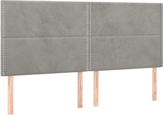 vidaXL Cabecero con luces led terciopelo gris claro 180x5x118/128 cm Vidaxl