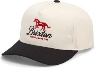 Brixton Good Times Organic Cotton Snapback Baseball Cap in Black/Whitecap at Nordstrom