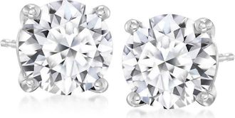 Grown Brilliance 5.50 Carat Round Cut Lab Grown Diamond Stud Earrings in 14K White Gold, H Color, VSI Clarity, Gift Box Included