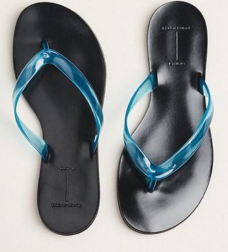 Black Suede Studio Jelly Thong Sandals