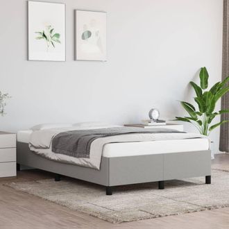 vidaXL Estructura De Cama Sin Colch&oacute;n Tela Gris Claro 120x200 Cm Vidaxl