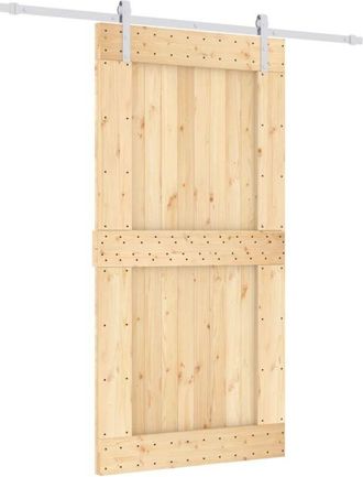 vidaXL Vidaxl - Puerta Corredera Con Herrajes Madera Maciza De Pino 100x210 Cm