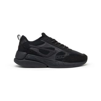 Diesel Vintage-stijl Mesh en Su&egrave;de Sneakers - Dames - Schoenen - Zwart - Maat: 36 EU Su&egrave;de