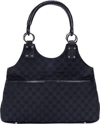 Gucci Black Monogram Canvas Hobo (Authentic Pre-Loved)